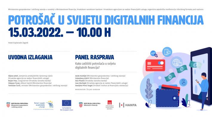 Najava konferencije povodom obilježavanja Svjetskog dana prava potrošača: „Potrošač u svijetu digitalnih financija"
