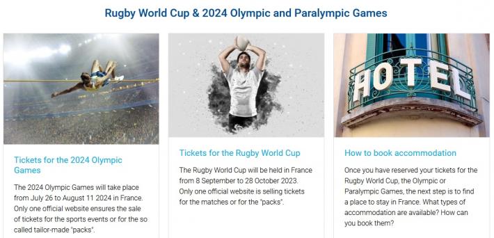 ‌Svjetski kup u ragbiju 2023. i Olimpijske i Paraolimpijske igre 2024. u Francuskoj - informacije za potrošače